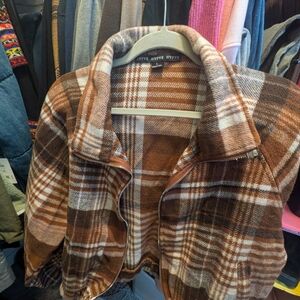 *Brown Plaid Women's Jacket